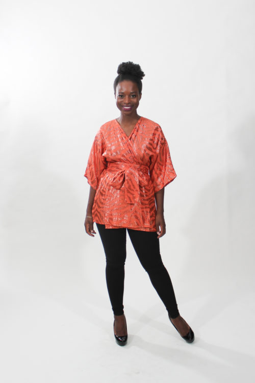 Orange zebra kimono