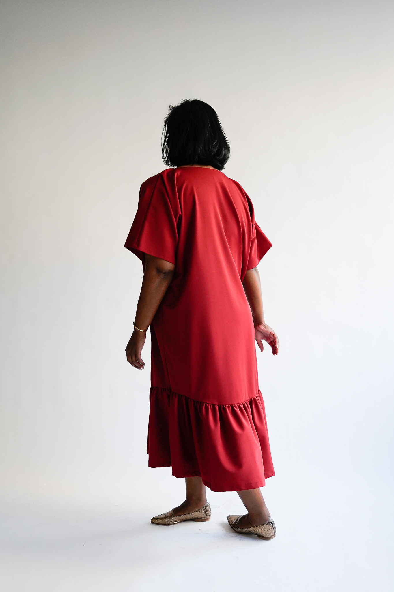 Rubino 100 % wool t-shirt ruffle dress - Image 4