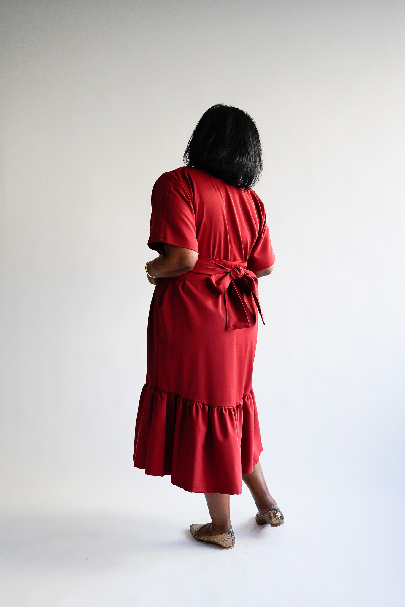 Rubino 100 % wool t-shirt ruffle dress - Image 6