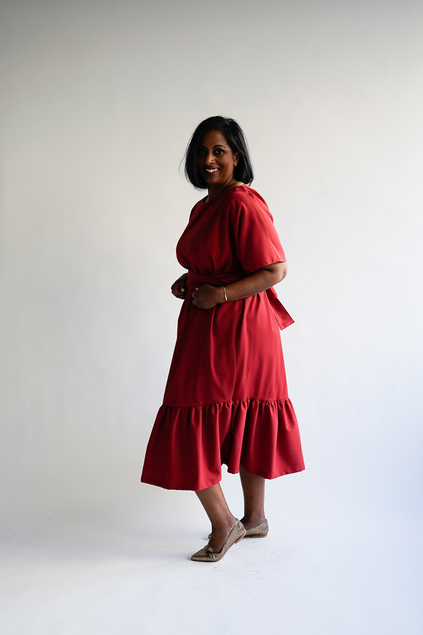 Rubino 100 % wool t-shirt ruffle dress - Image 5