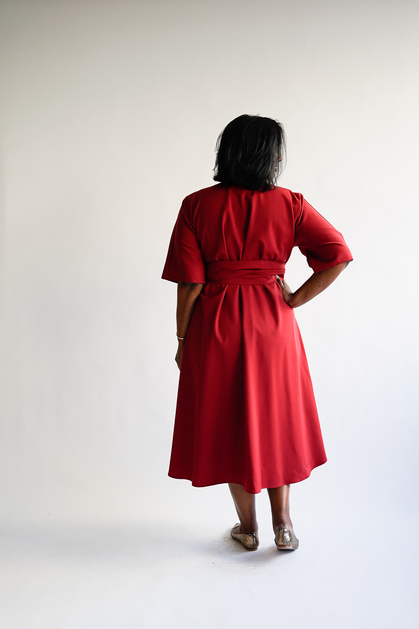 Rubino 100 % wool midi wrap dress - Image 3