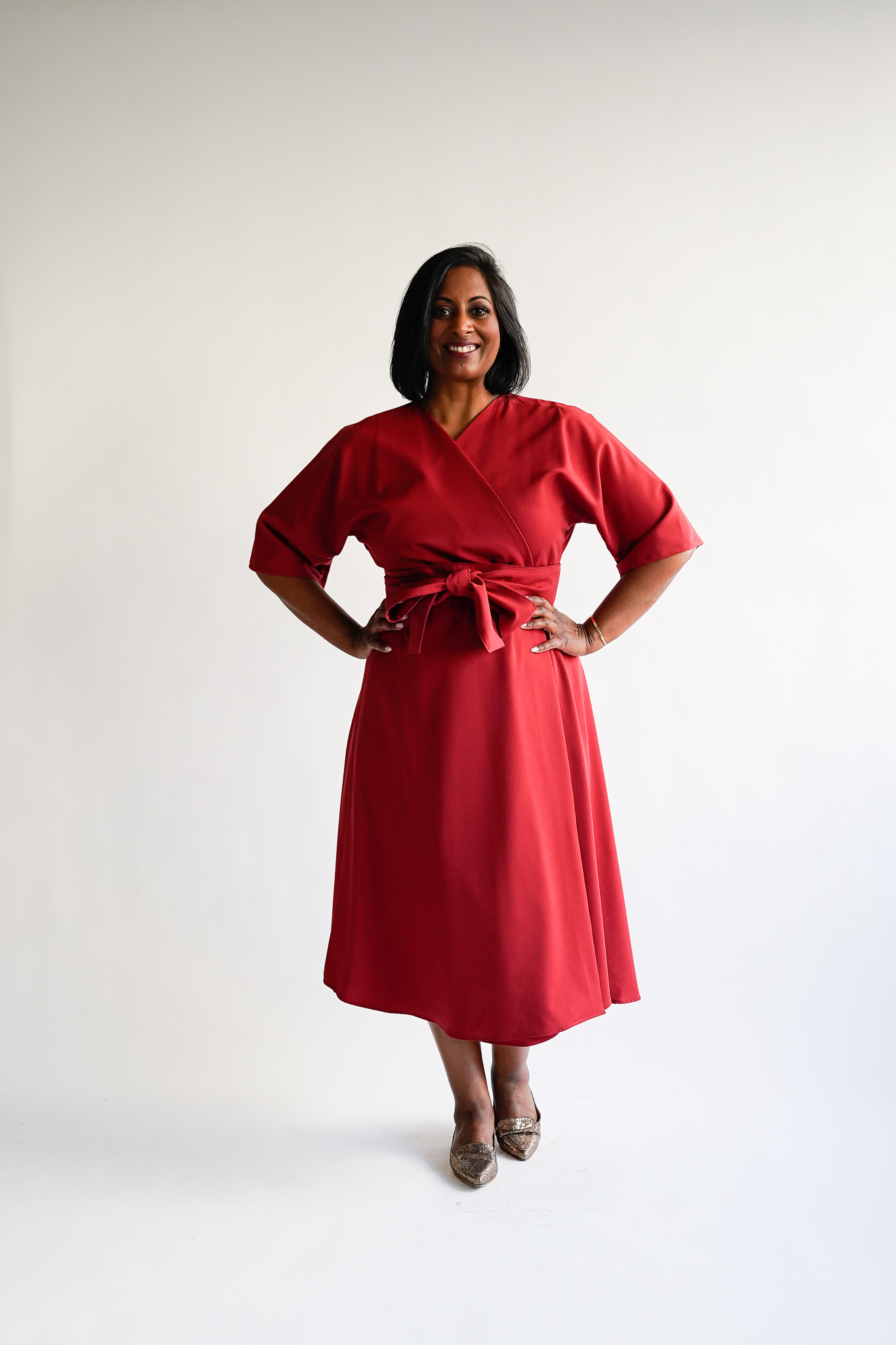 Rubino 100 % wool midi wrap dress