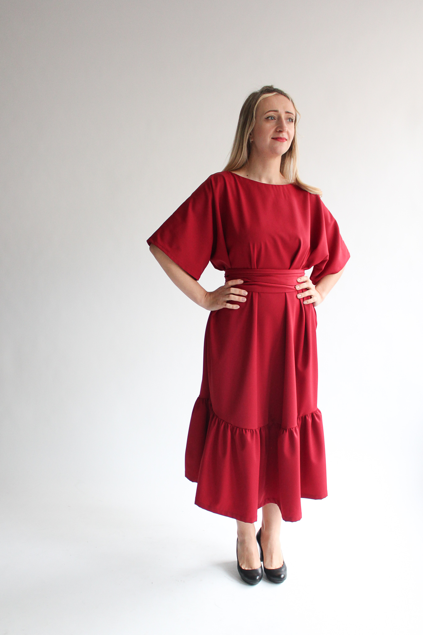 Rubino 100 % wool t-shirt ruffle dress - Image 7