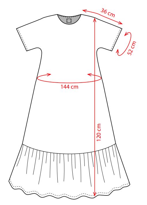 Rubino 100 % wool t-shirt ruffle dress - Image 11