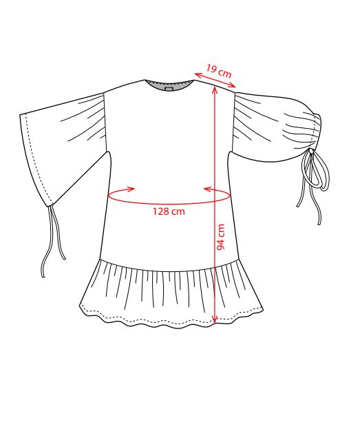 Orange longer 100 % silk puff sleeve dress - Image 4