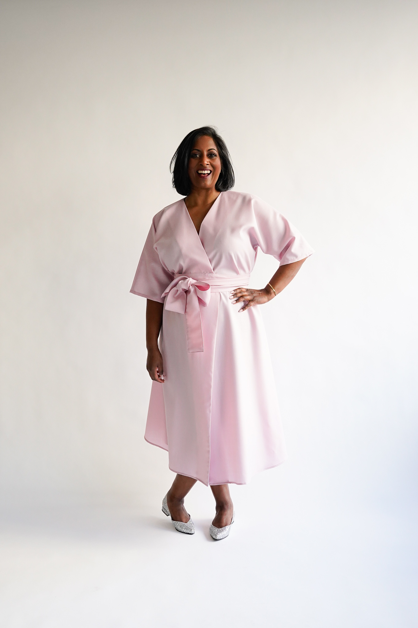 Peonia 100 % wool midi wrap dress - Image 3