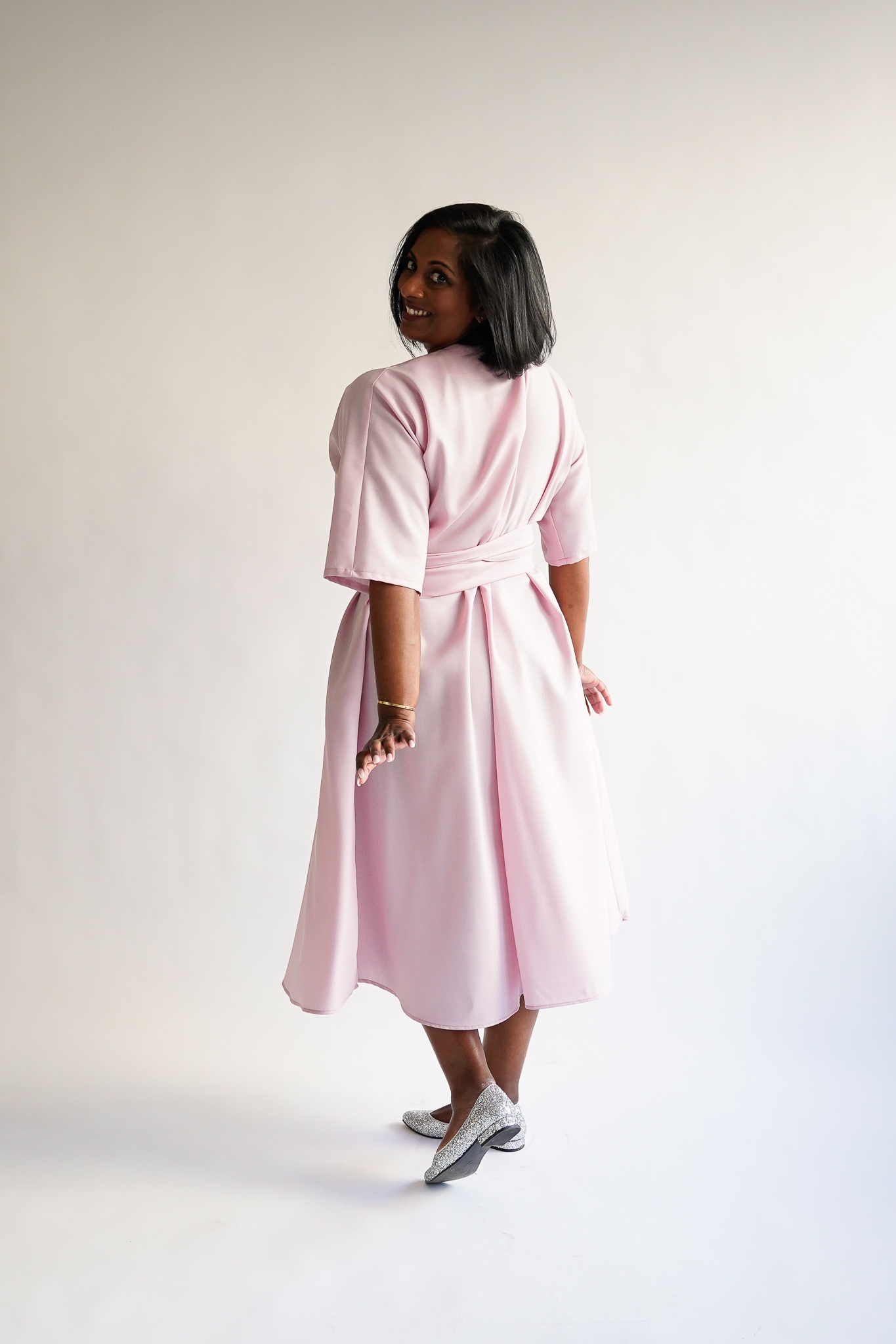 Peonia 100 % wool midi wrap dress - Image 5