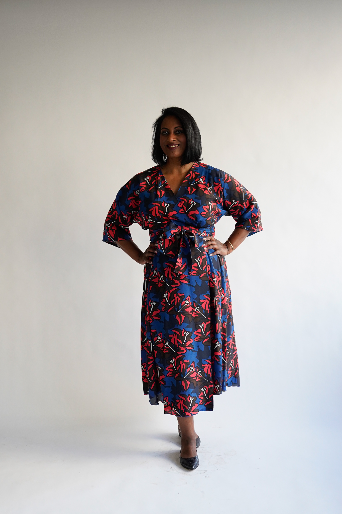 Amarillide 100 % silk midi wrap dress - Image 2