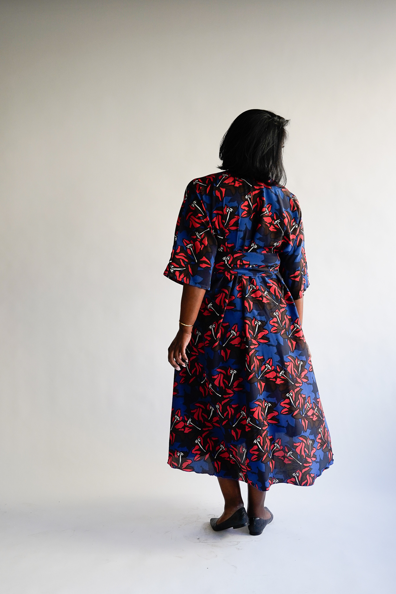 Amarillide 100 % silk midi wrap dress - Image 5