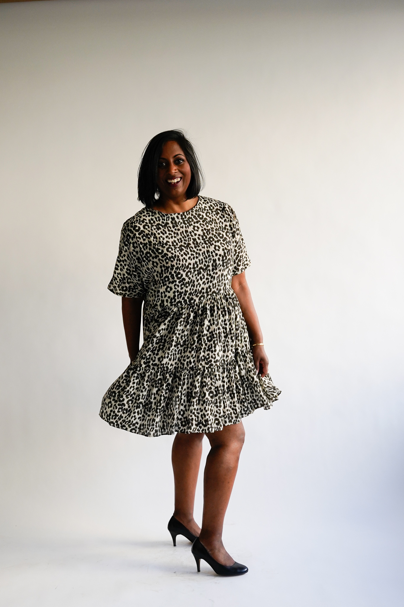 Pantera 100 % silk ruffle dress