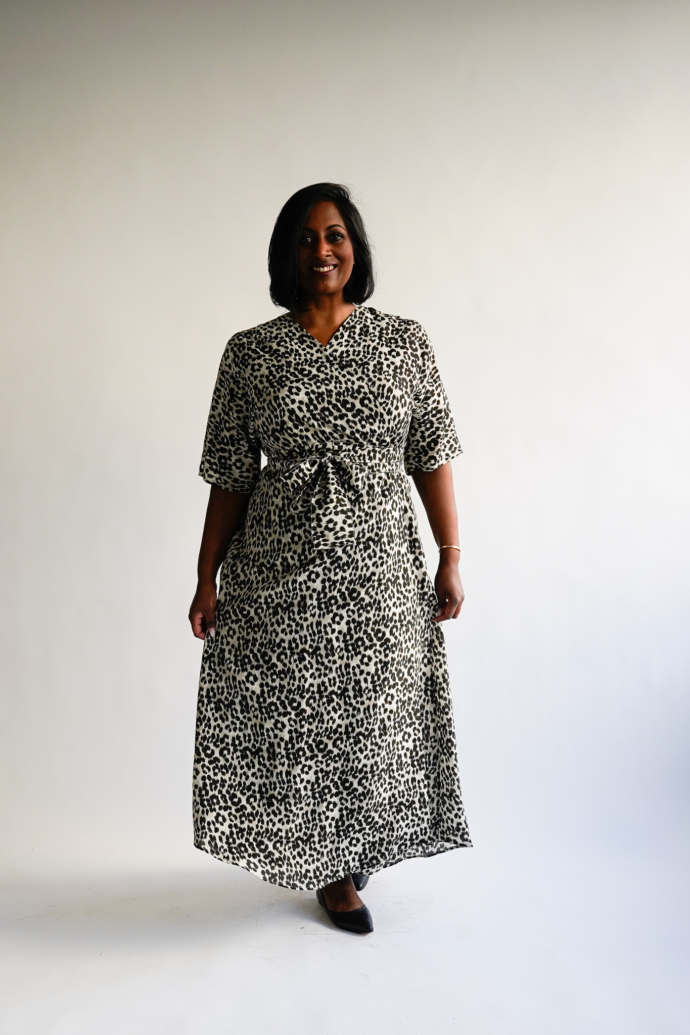 Pantera 100 % silk maxi wrap dress - Image 2