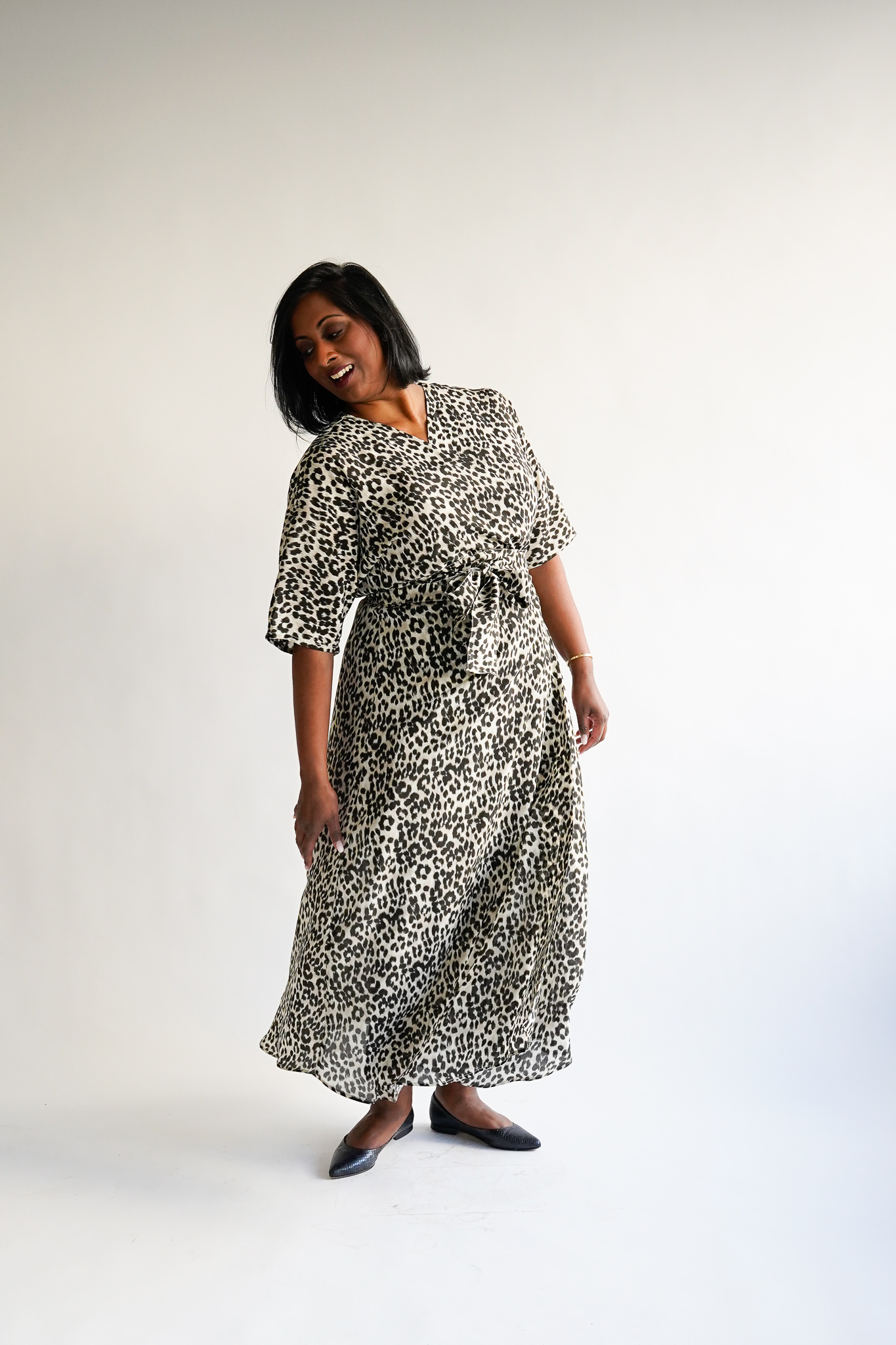 Pantera 100 % silk maxi wrap dress