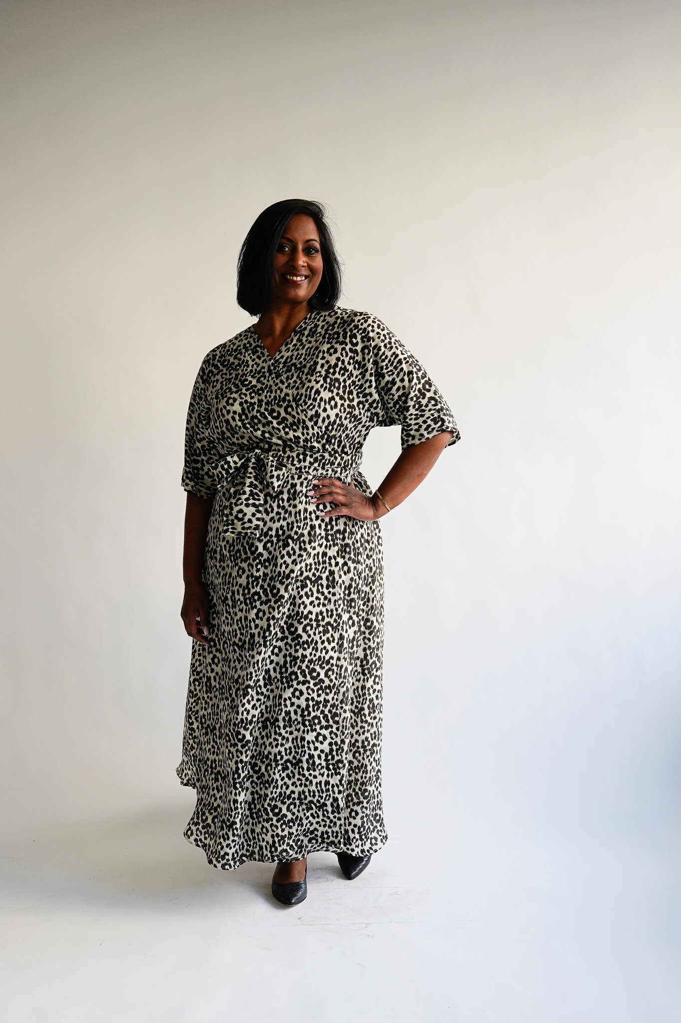 Pantera 100 % silk maxi wrap dress - Image 4