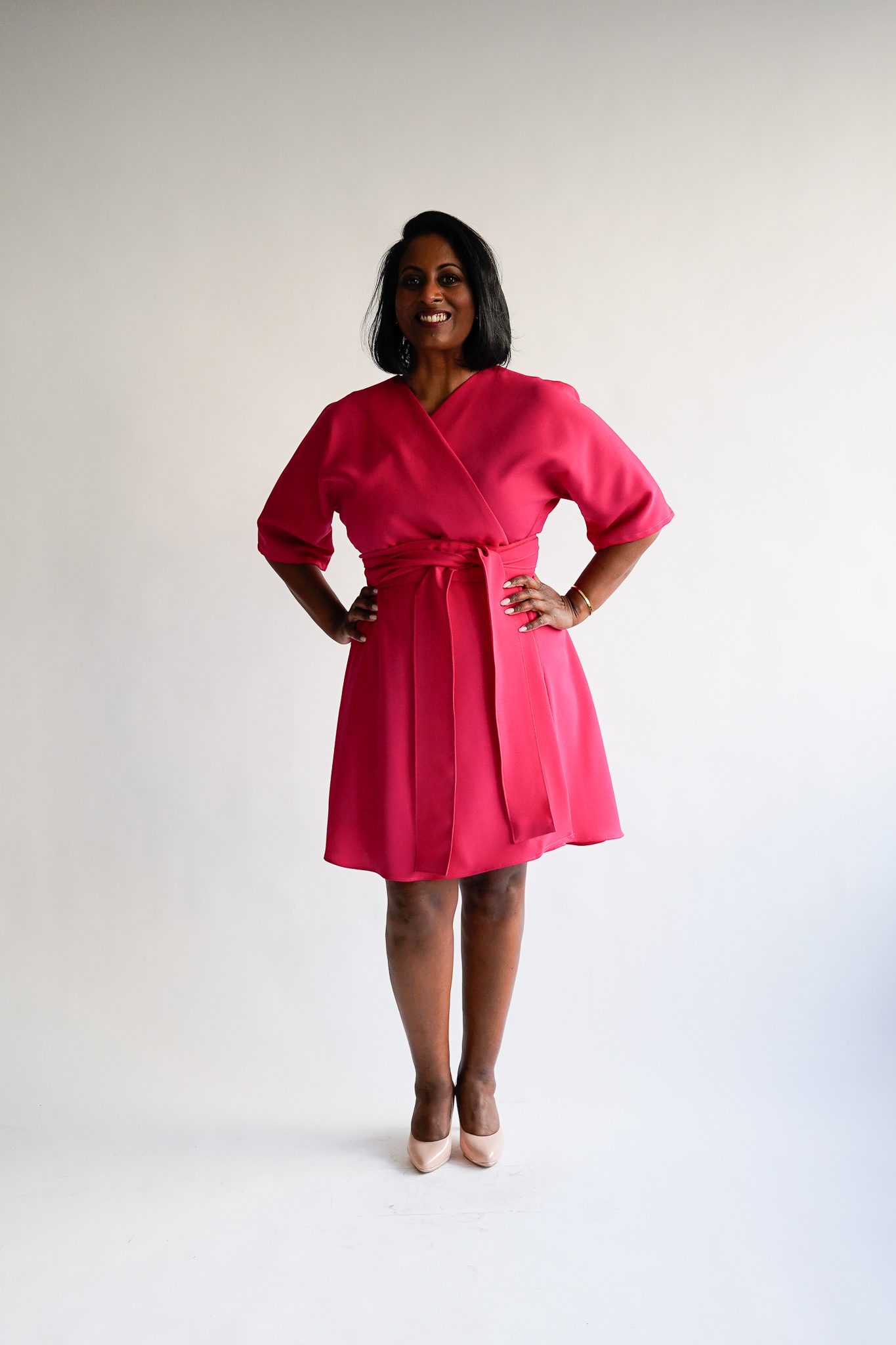 Rosa caldo 100 % wool mini wrap dress - Image 2