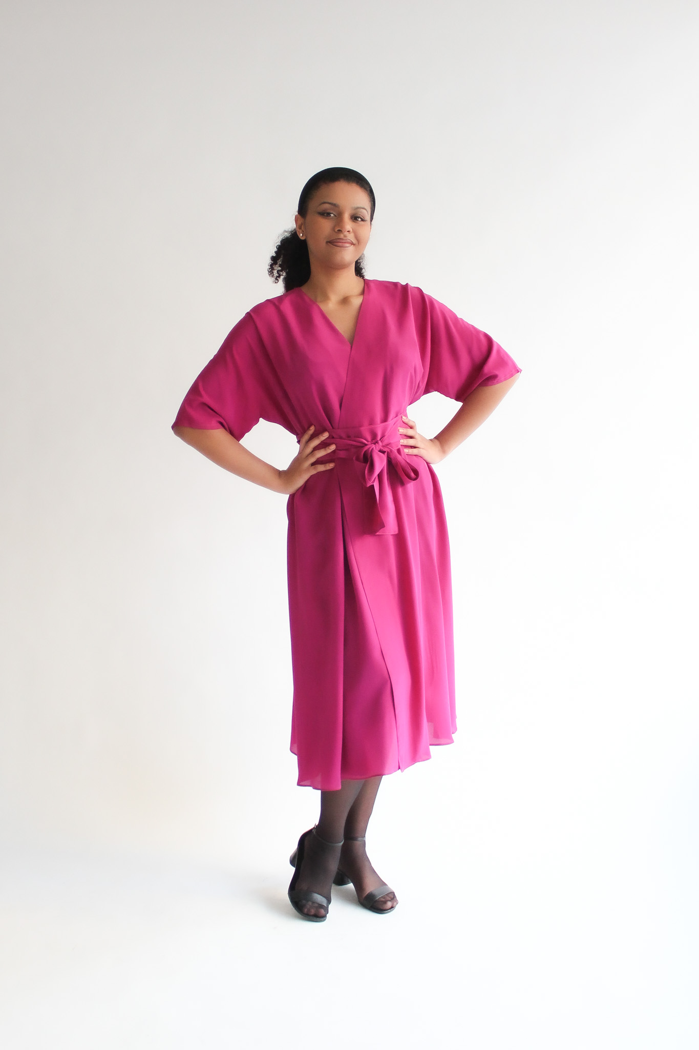 Ciliegia 100 % silk midi wrap dress - Image 6