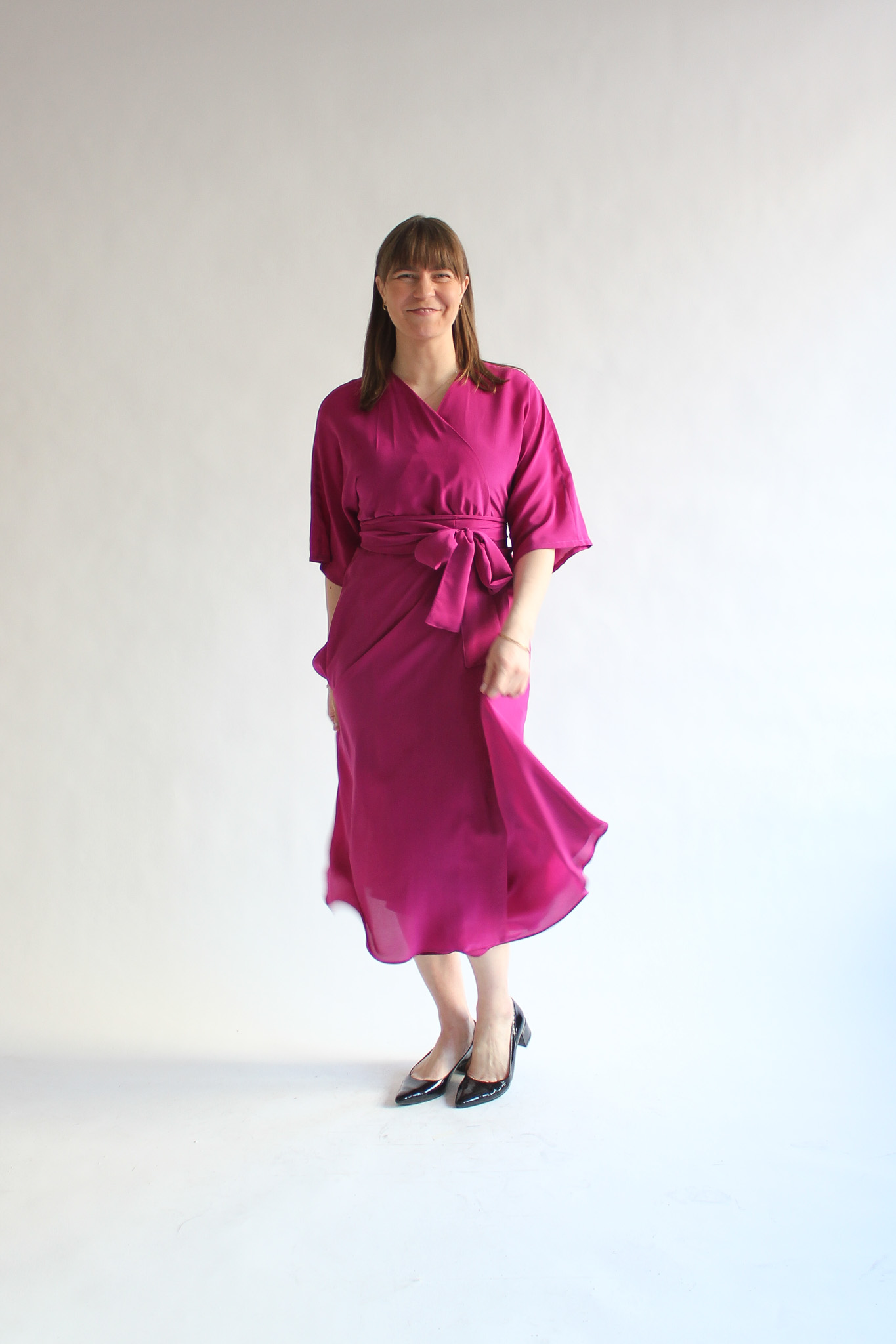 Ciliegia 100 % silk midi wrap dress - Image 2