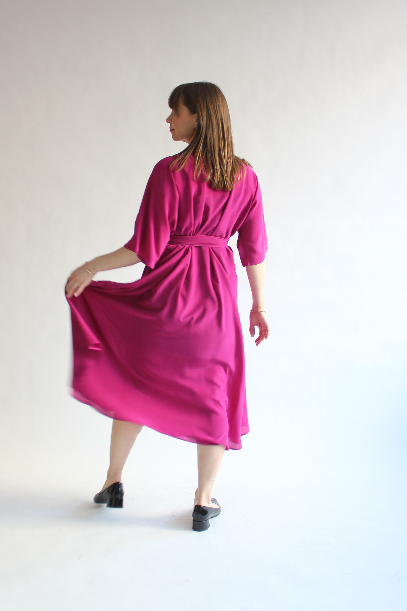 Ciliegia 100 % silk midi wrap dress - Image 3