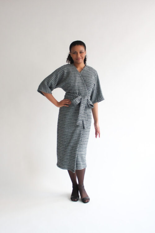 UNIQUE tweed kimono dress