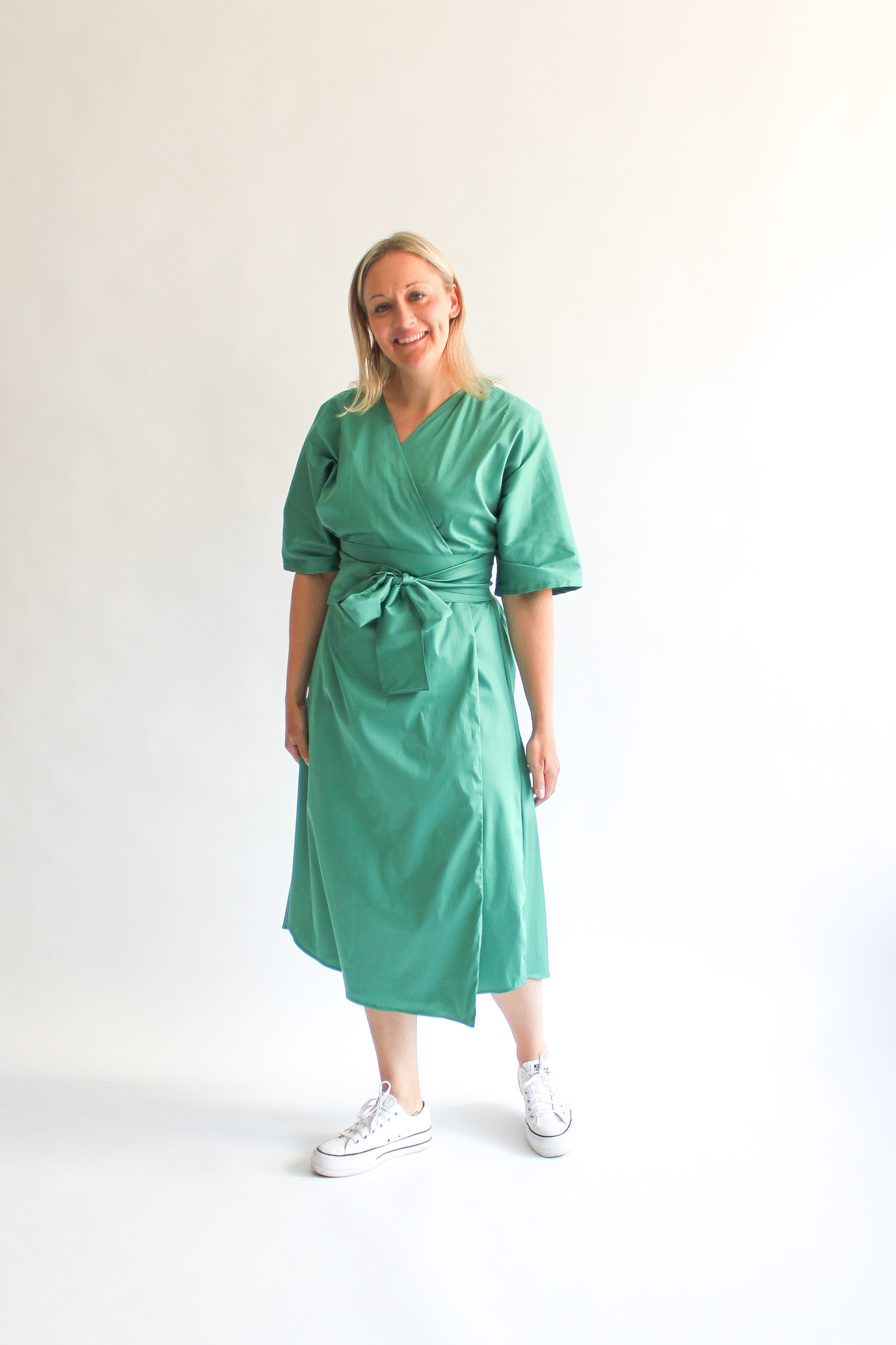 Verde midi cotton wrap dress - Image 2