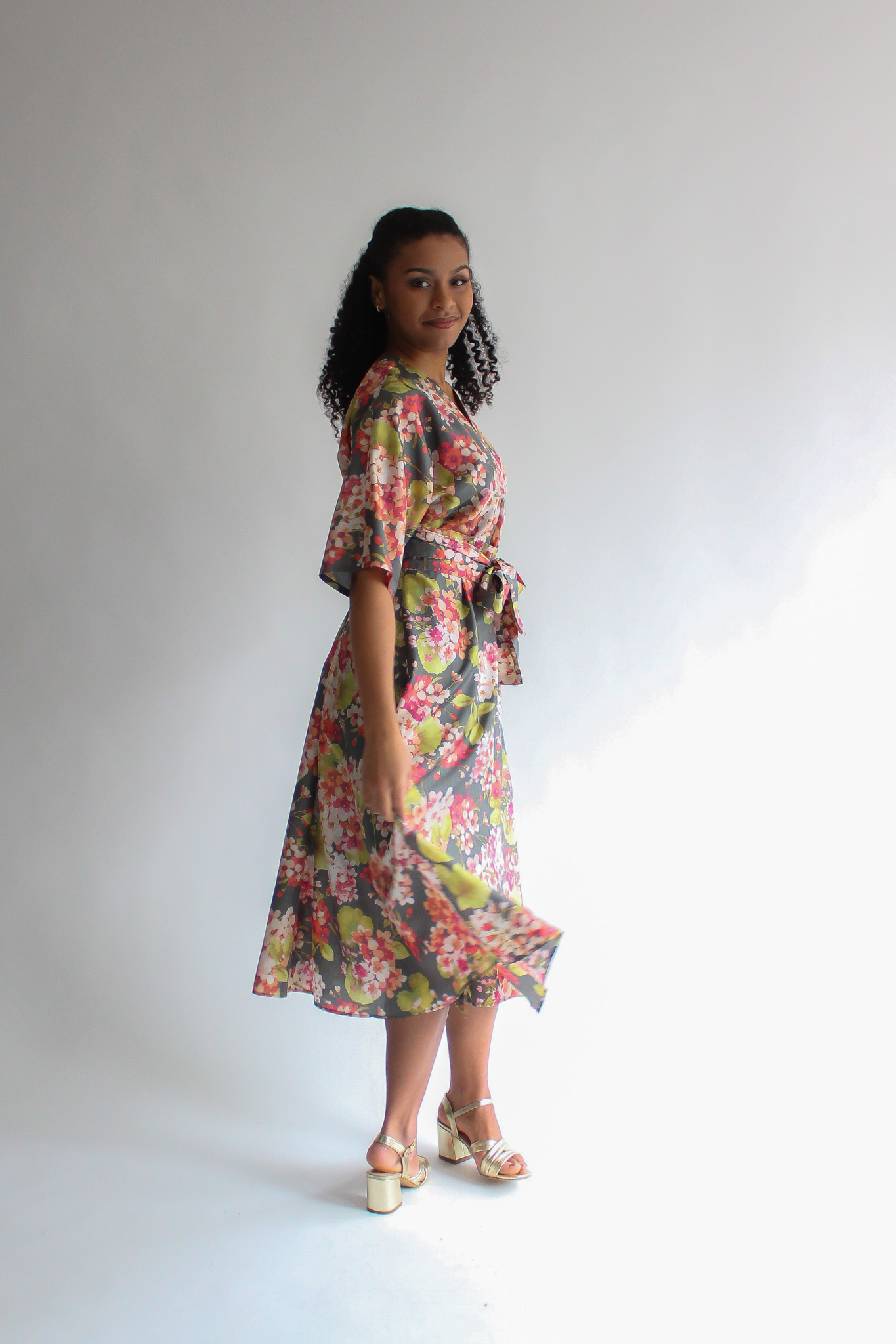 FIORE DI CILIEGIA silk midi wrap dress - Image 8