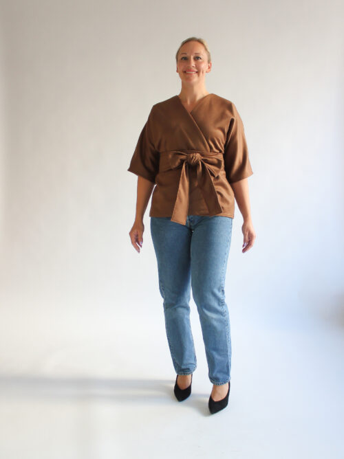 Nocciola 100 % cashmere kimono