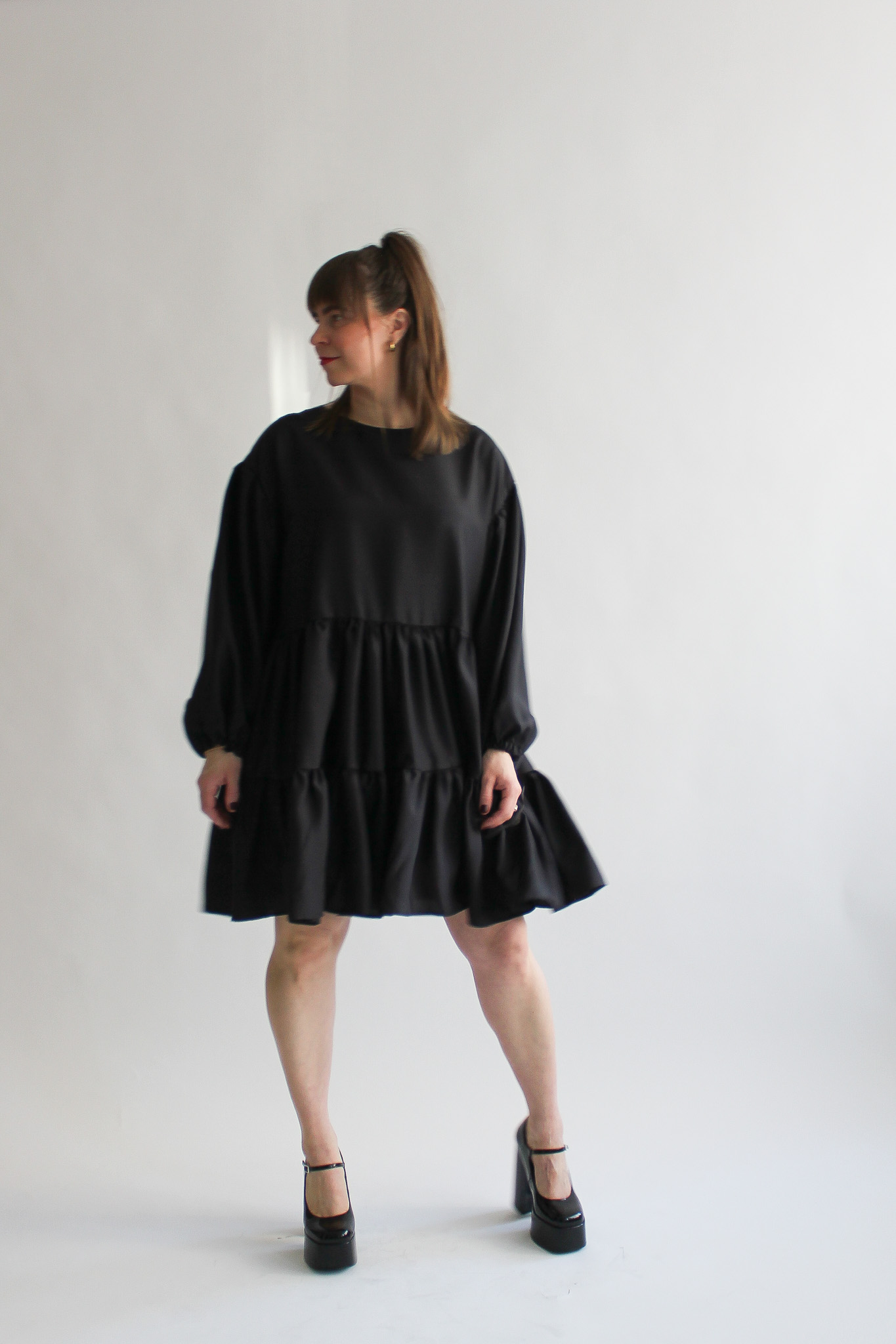 Nero silk puff sleeve double ruffle dress - Image 5