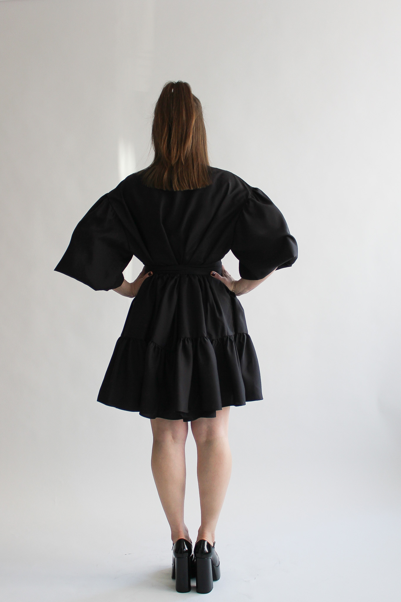 Nero silk puff sleeve double ruffle dress - Image 8