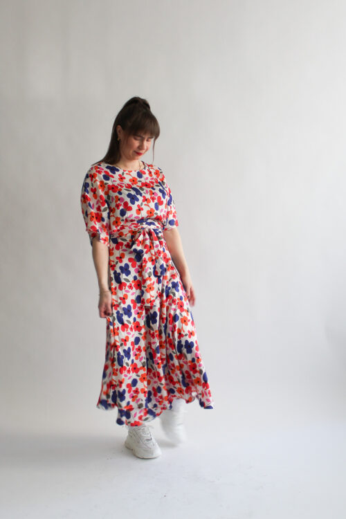 Fiore multicolore shirt + midi skirt combo