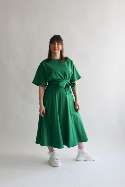 Verde flanella midi skirt