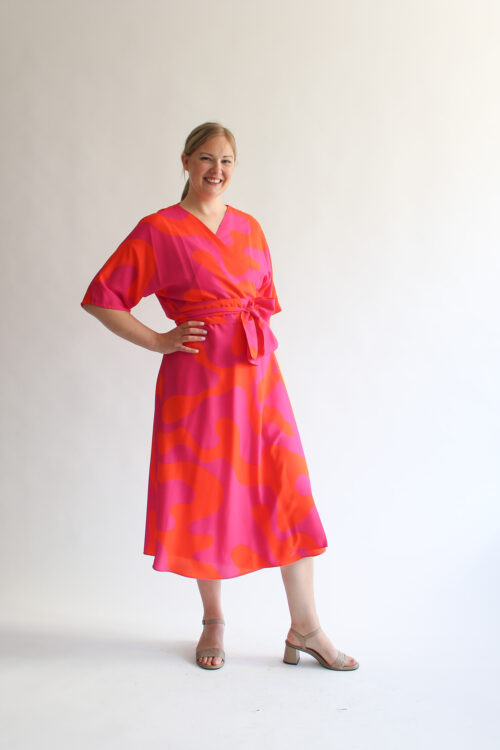 Retro midi wrap dress