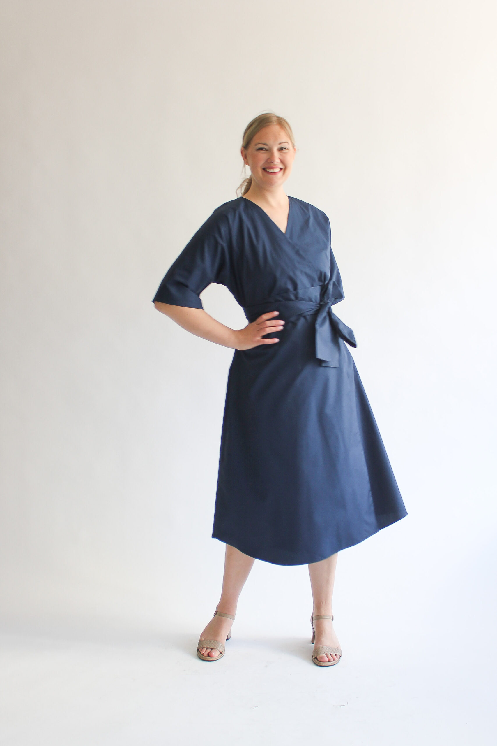 Marina cotton midi wrap dress - Image 7
