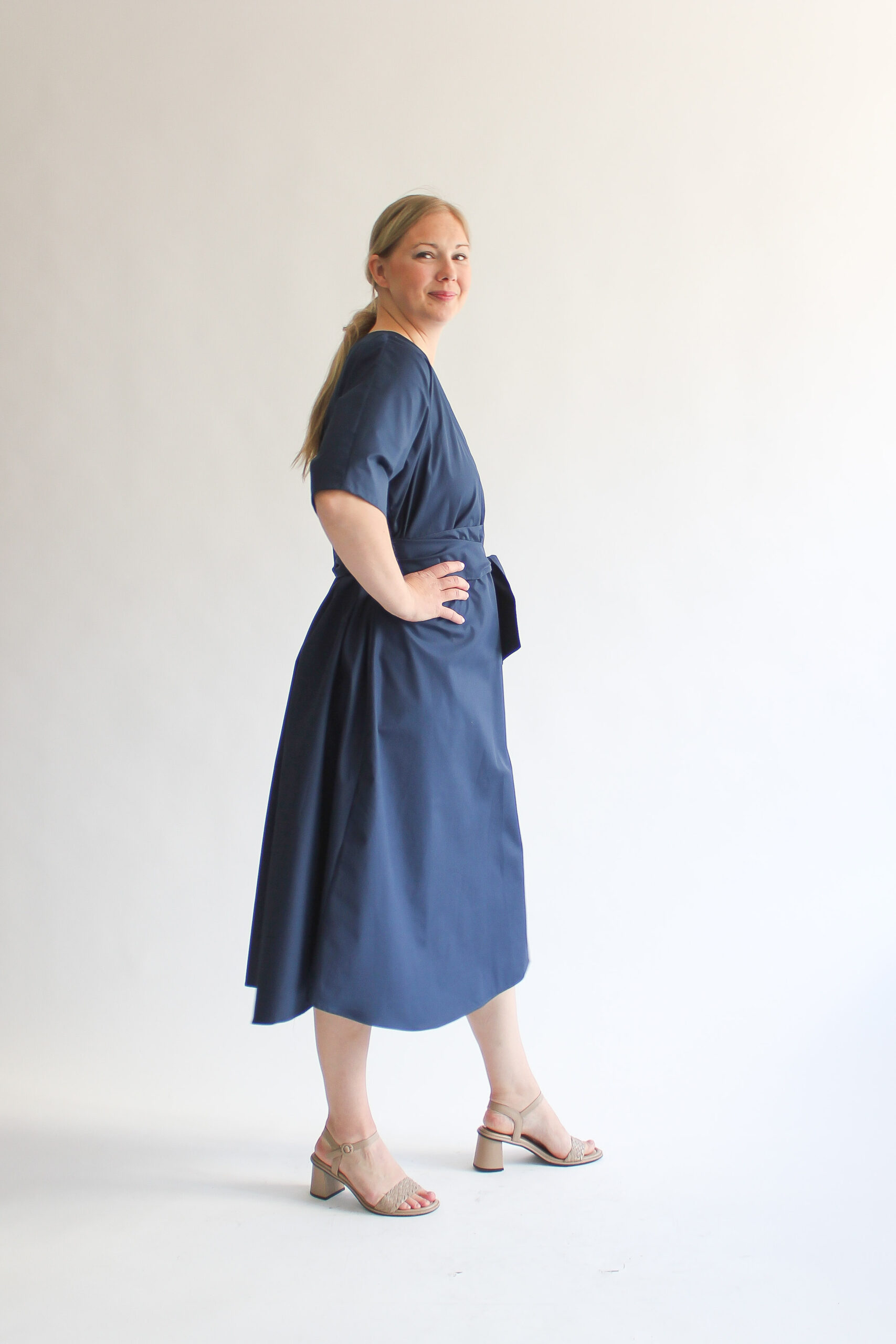Marina cotton midi wrap dress - Image 6