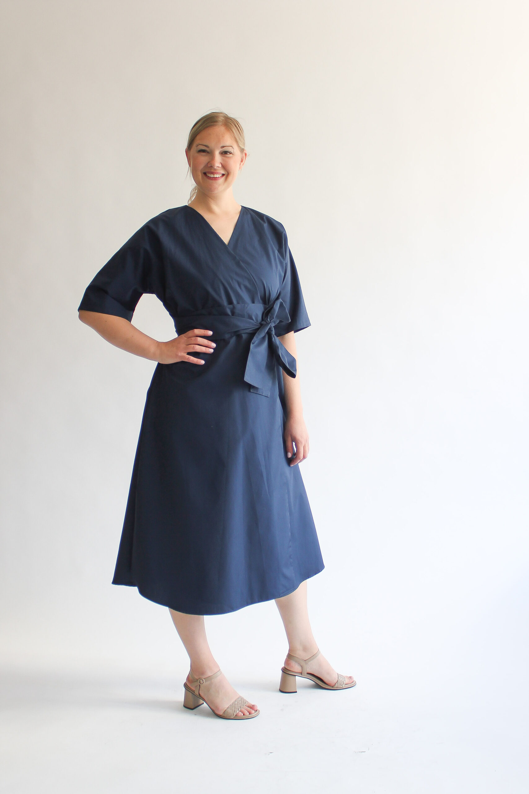Marina cotton midi wrap dress - Image 5