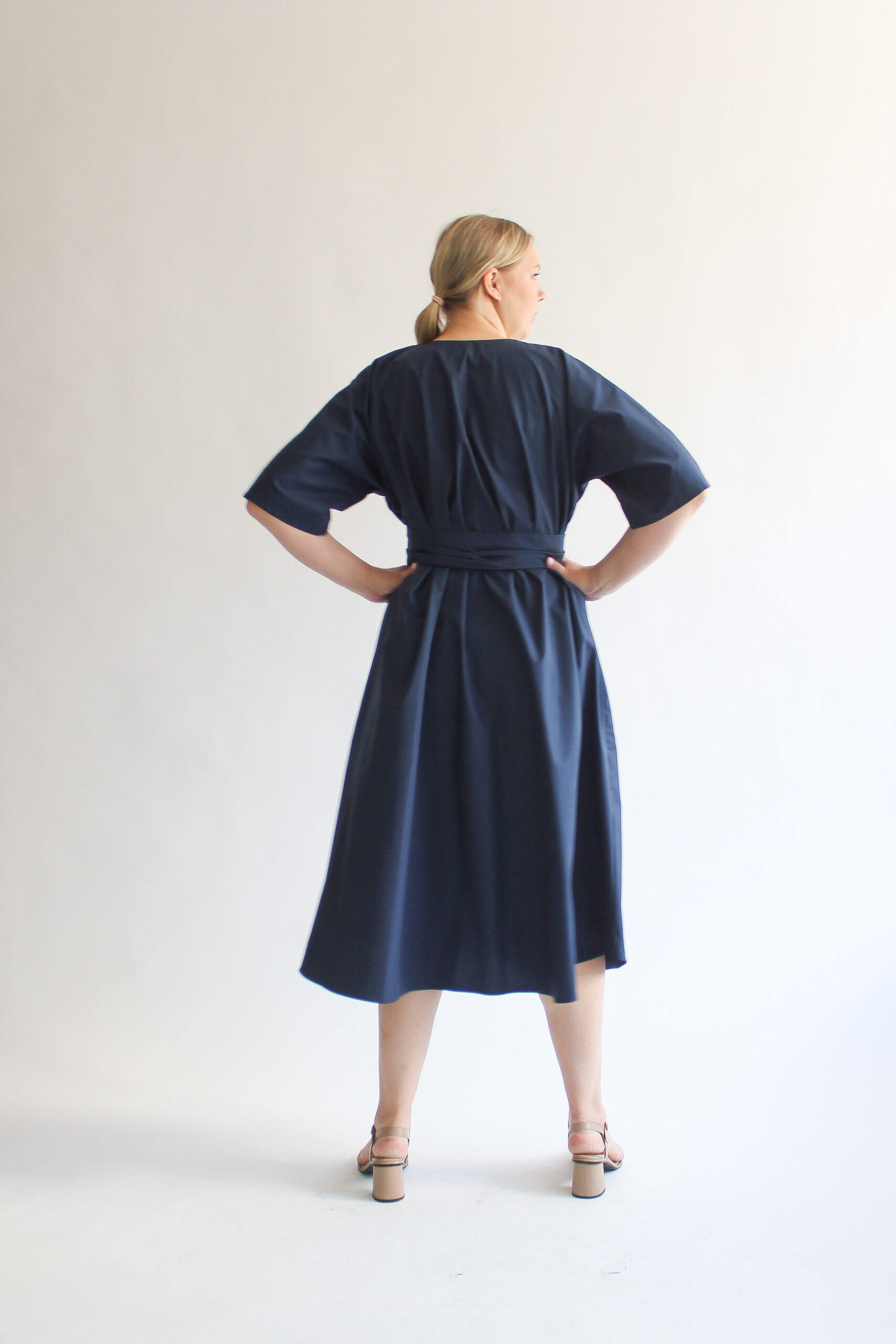 Marina cotton midi wrap dress - Image 4