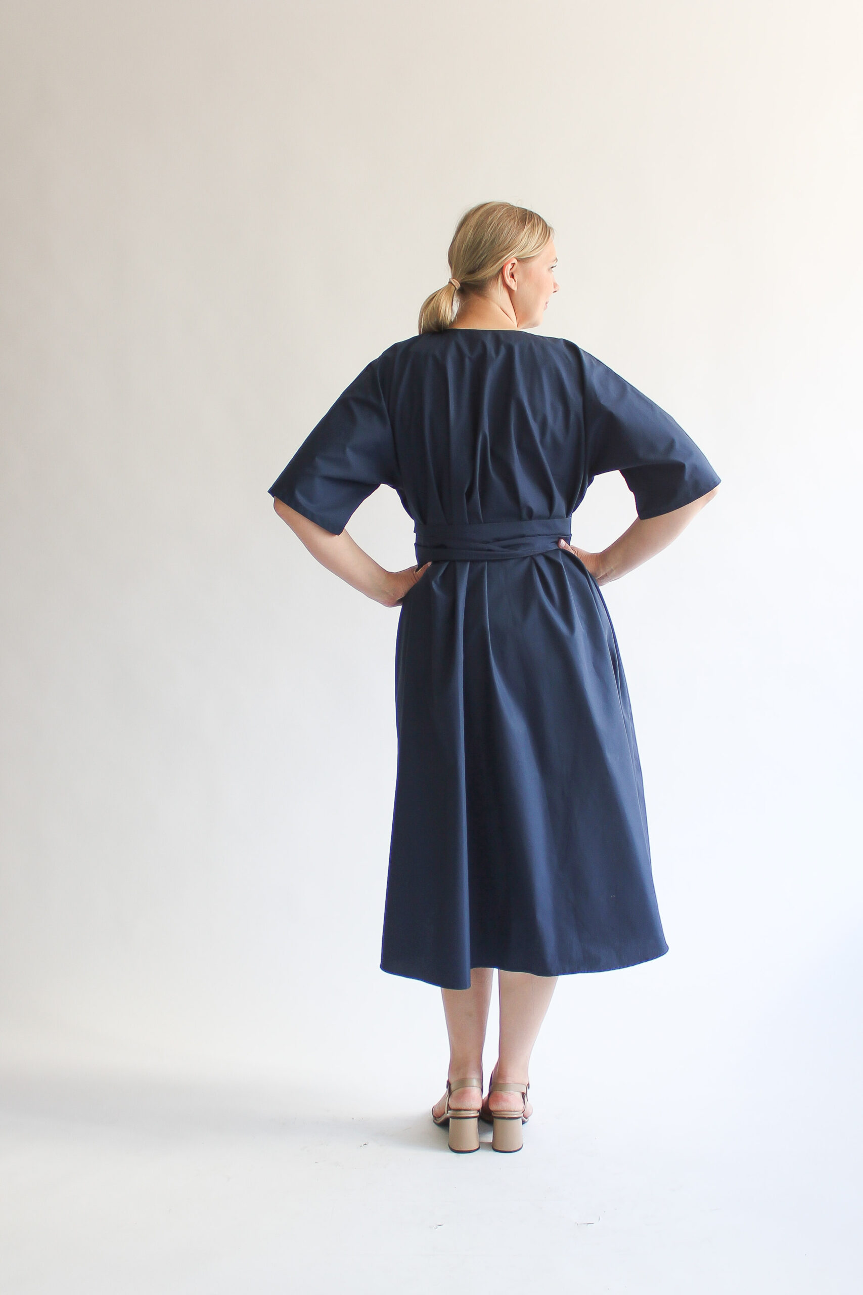 Marina cotton midi wrap dress - Image 8