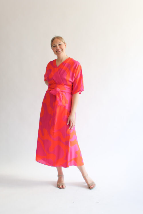 Retro maxi wrap dress