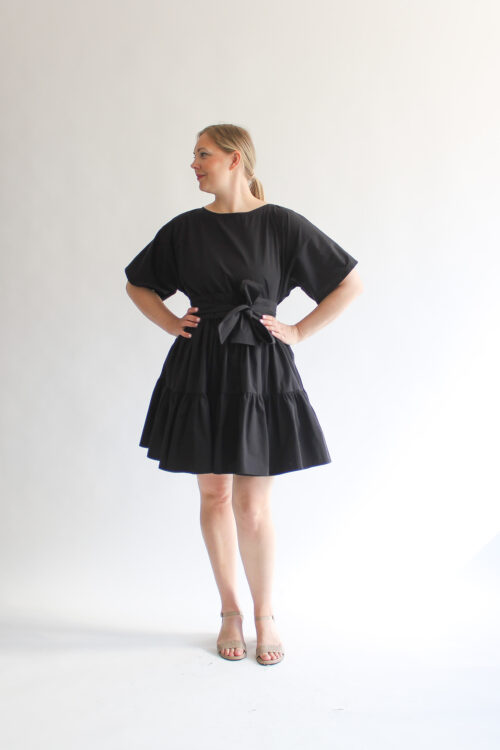 Nero cotton double ruffle dress