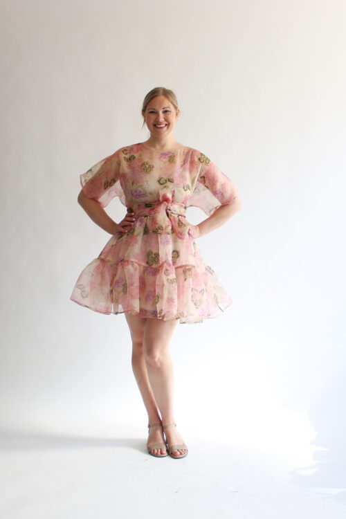 Gerania organza double ruffle dress
