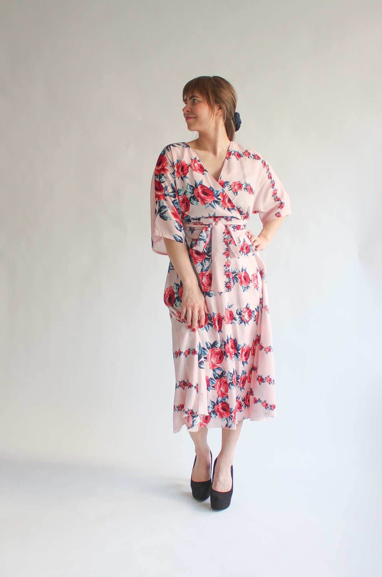 Rosa viscose midi wrap dress