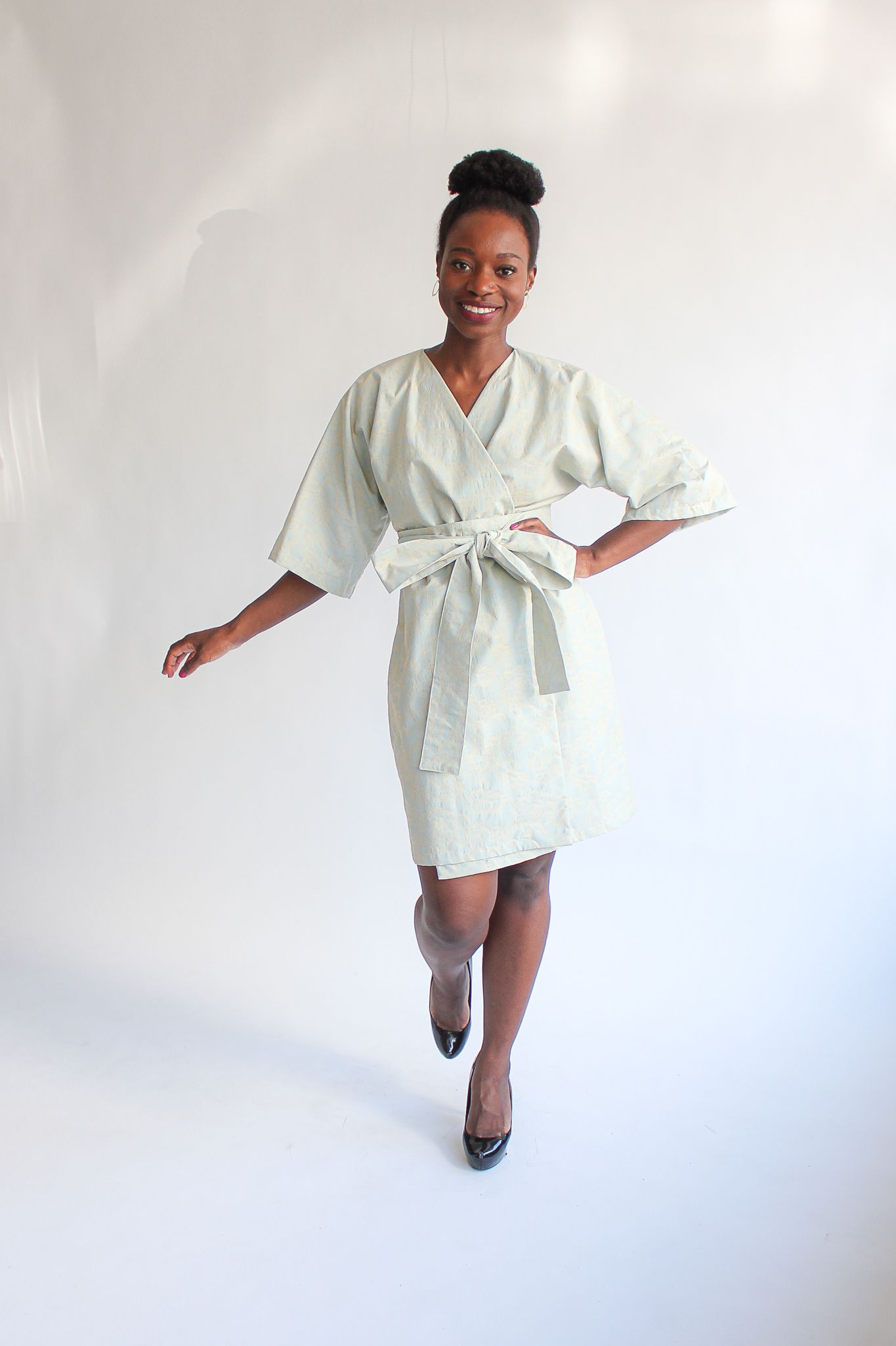 Azzurro jacquard kimono 90 cm - Image 2