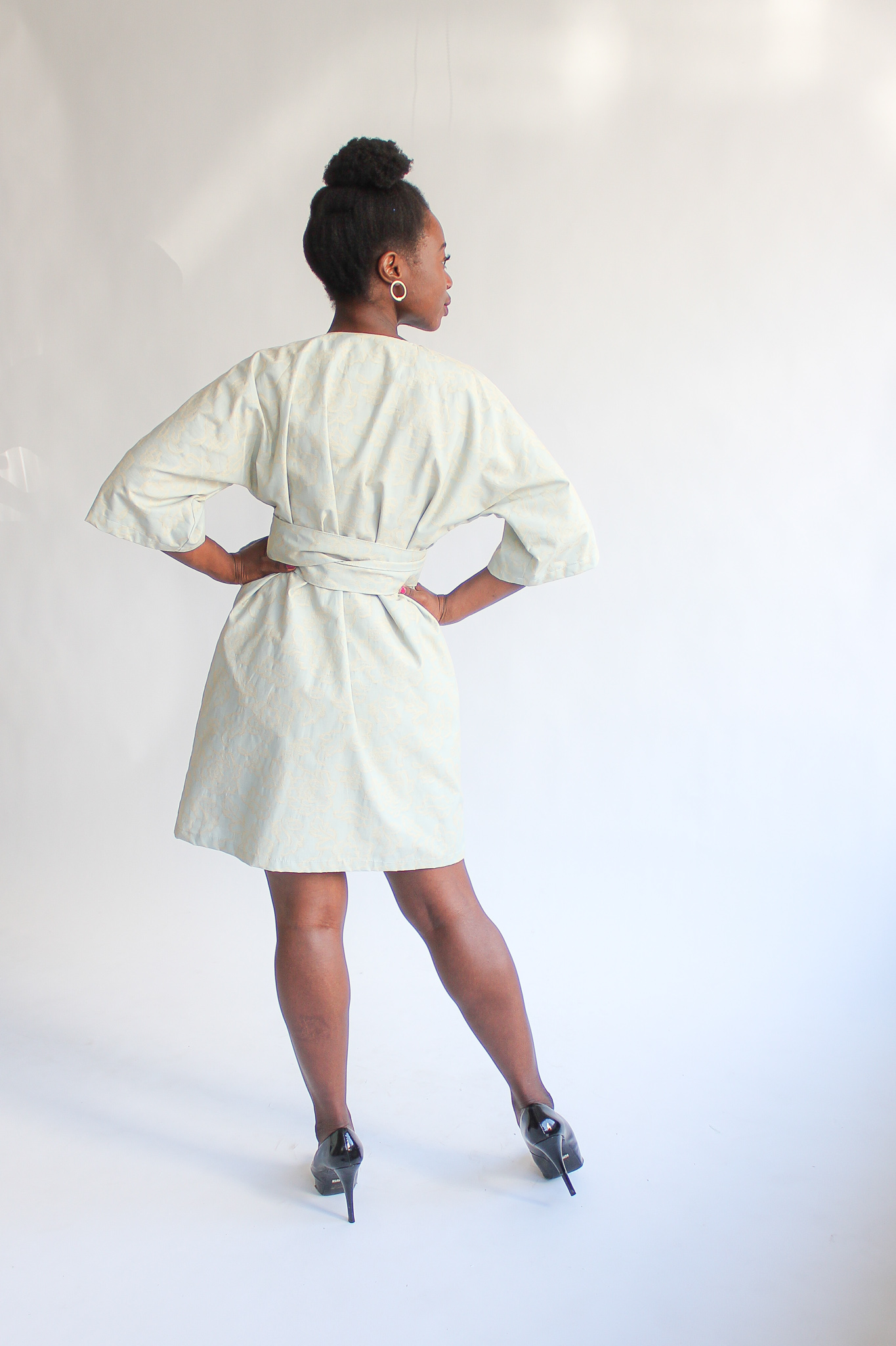 Azzurro jacquard kimono 90 cm - Image 3