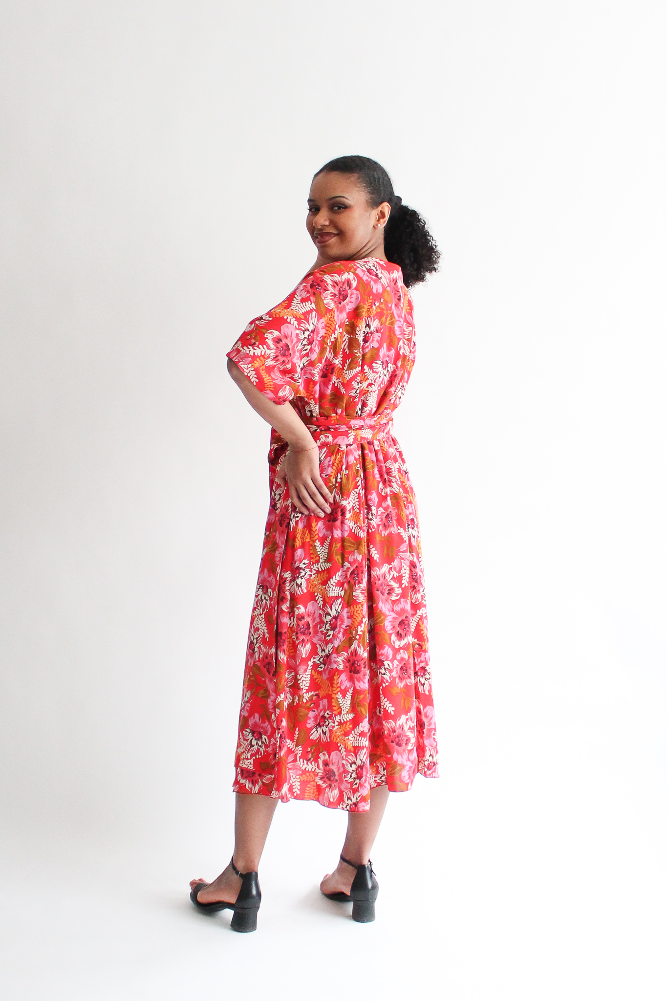 Rosso tropicale midi wrap dress - Image 4