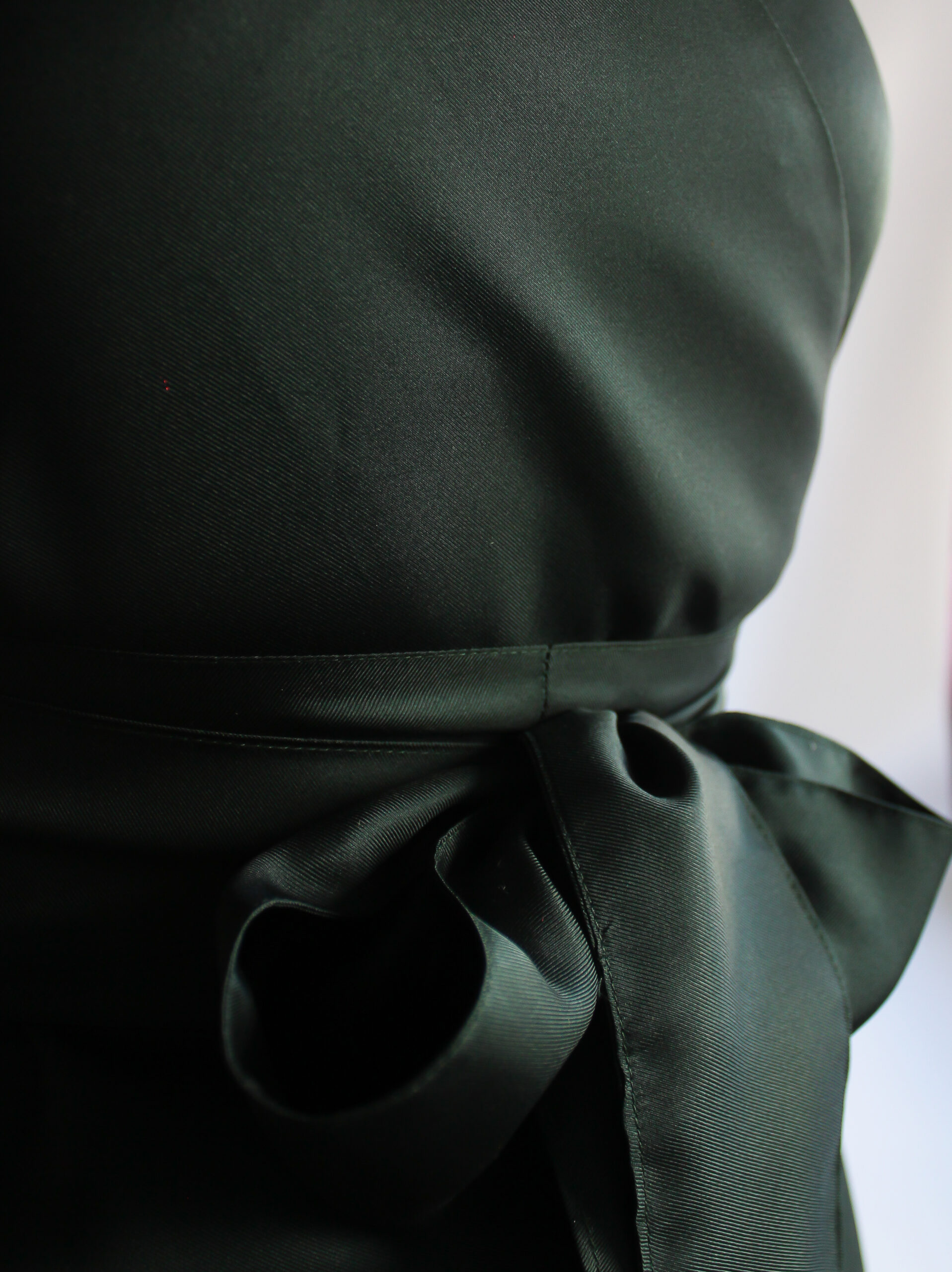 Verde scuro 100 % silk midi wrap dress - Image 4