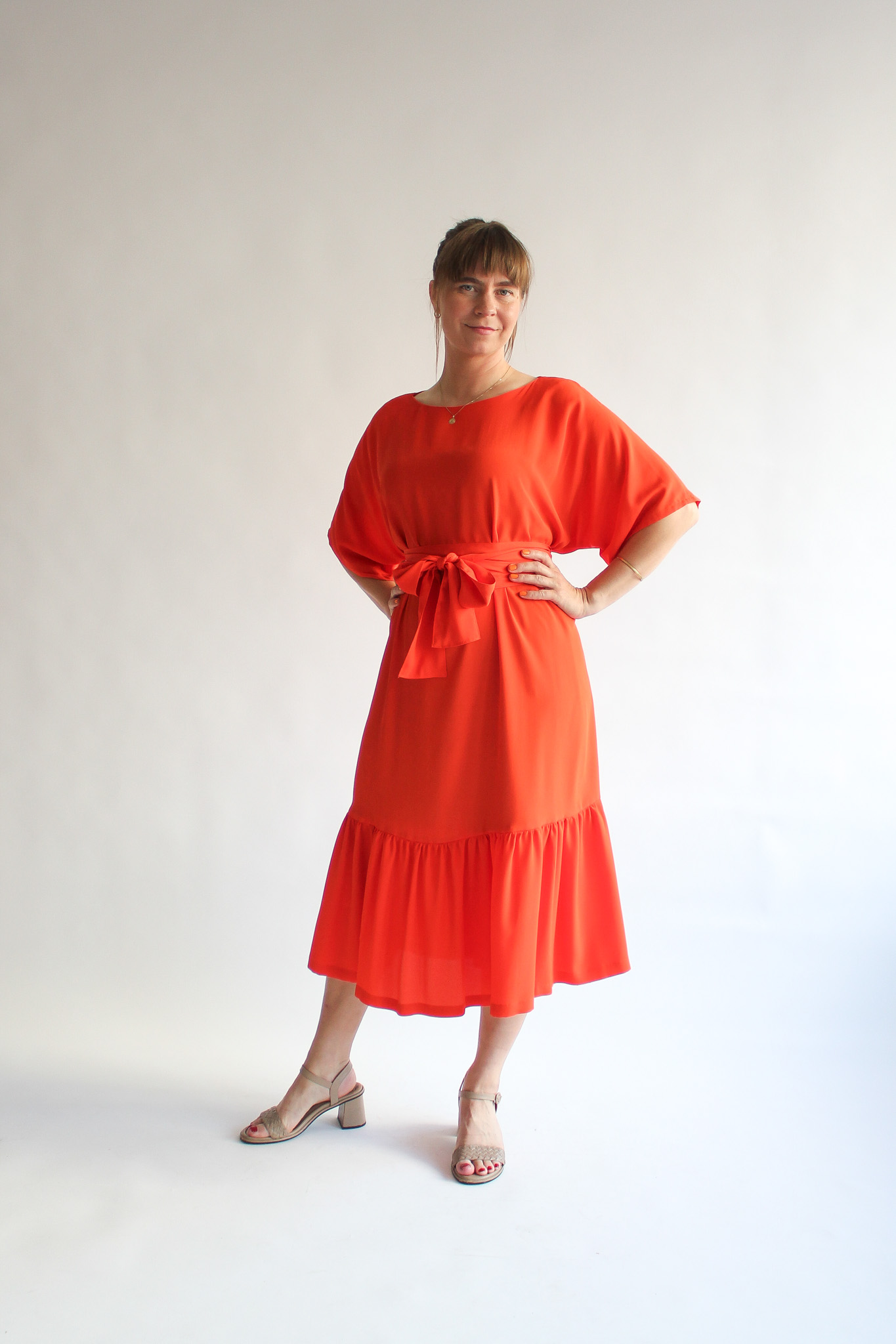 Arancia long t-shirt ruffle dress