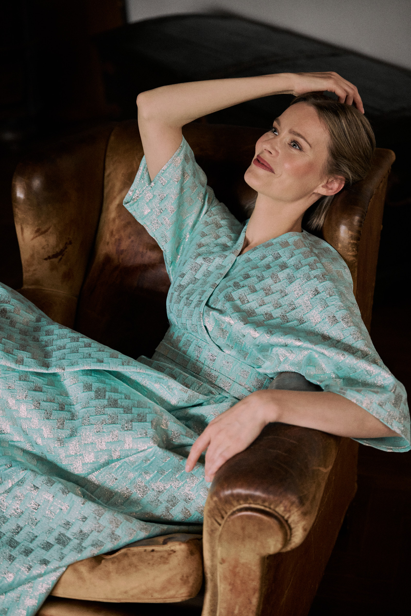 Azzurra lucida maxi wrap dress