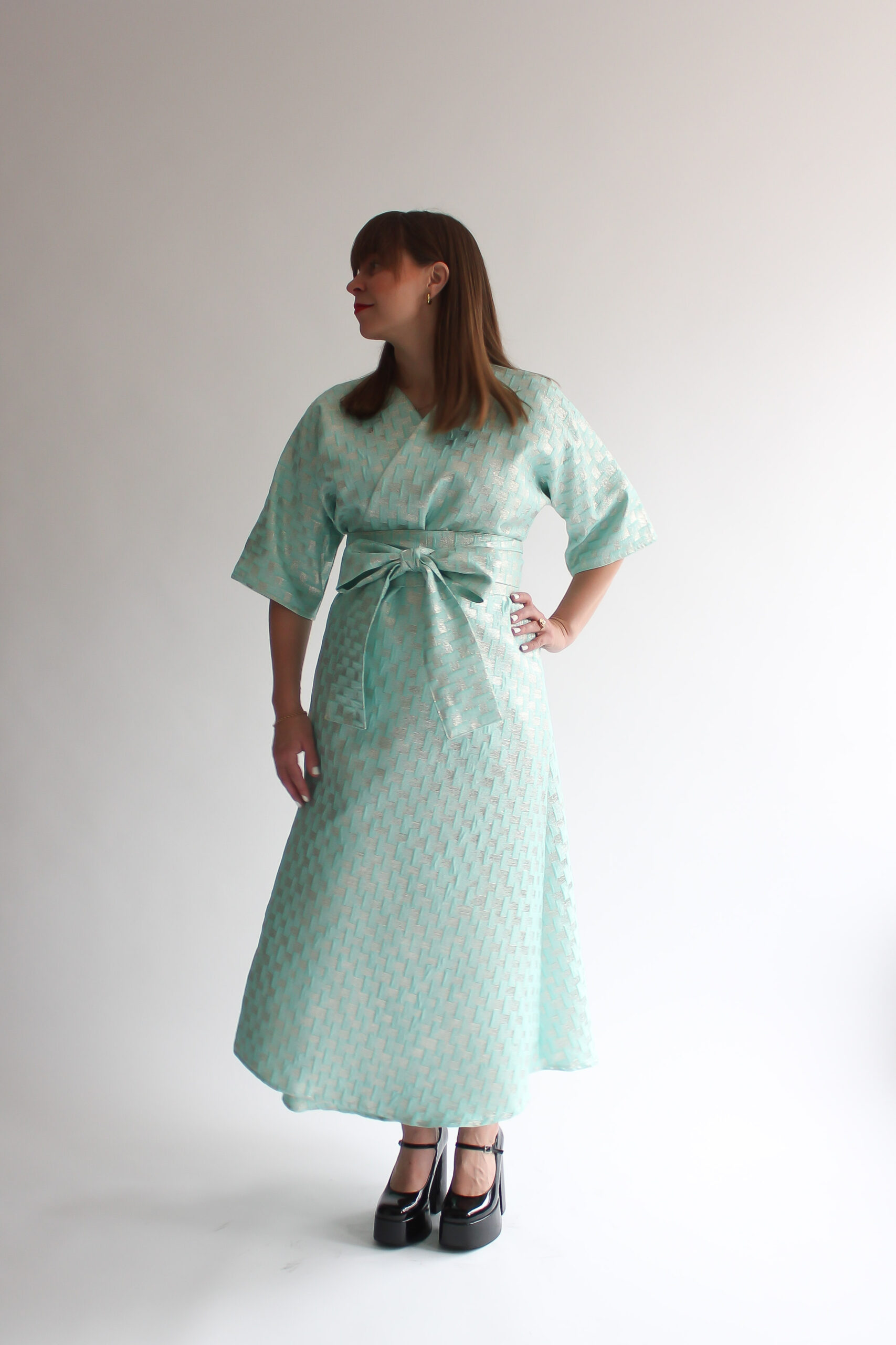 Azzurra lucida maxi wrap dress - Image 3