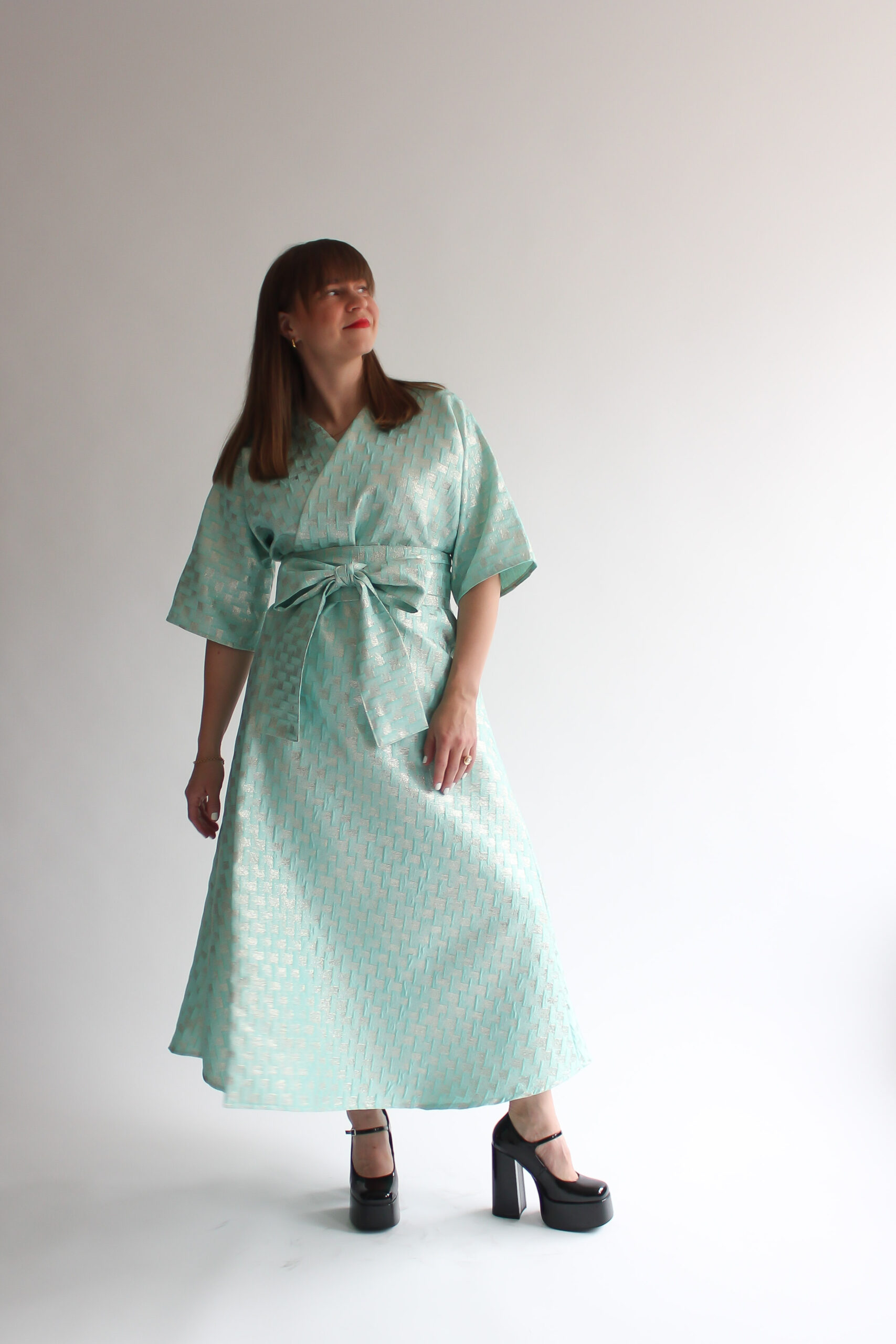 Azzurra lucida maxi wrap dress - Image 4