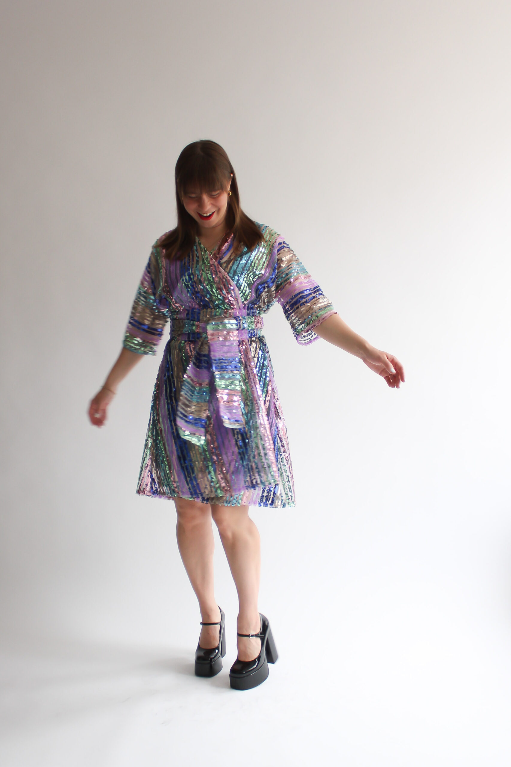 Arcobaleno sequin mini wrap dress - Image 3