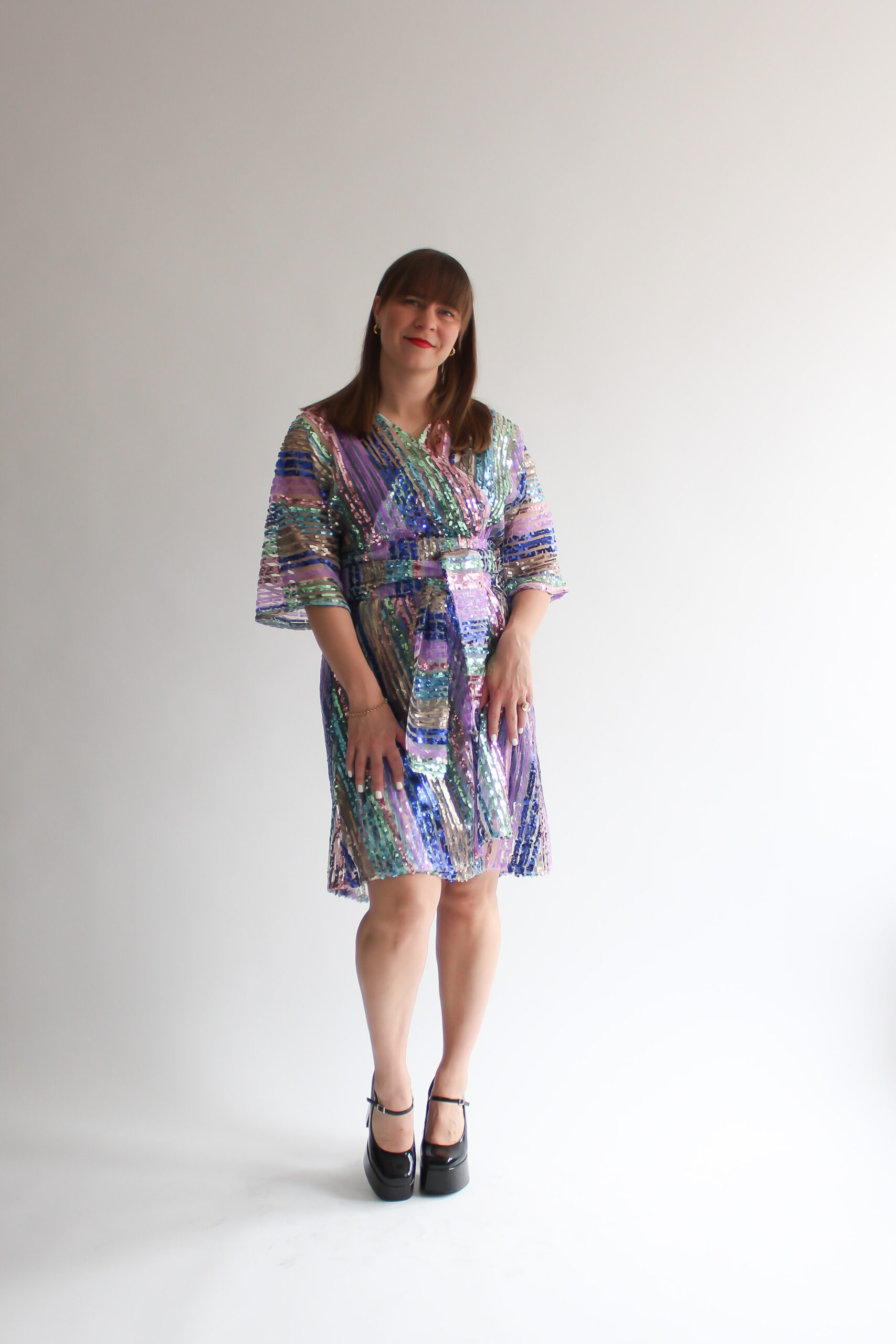 Arcobaleno sequin mini wrap dress - Image 5