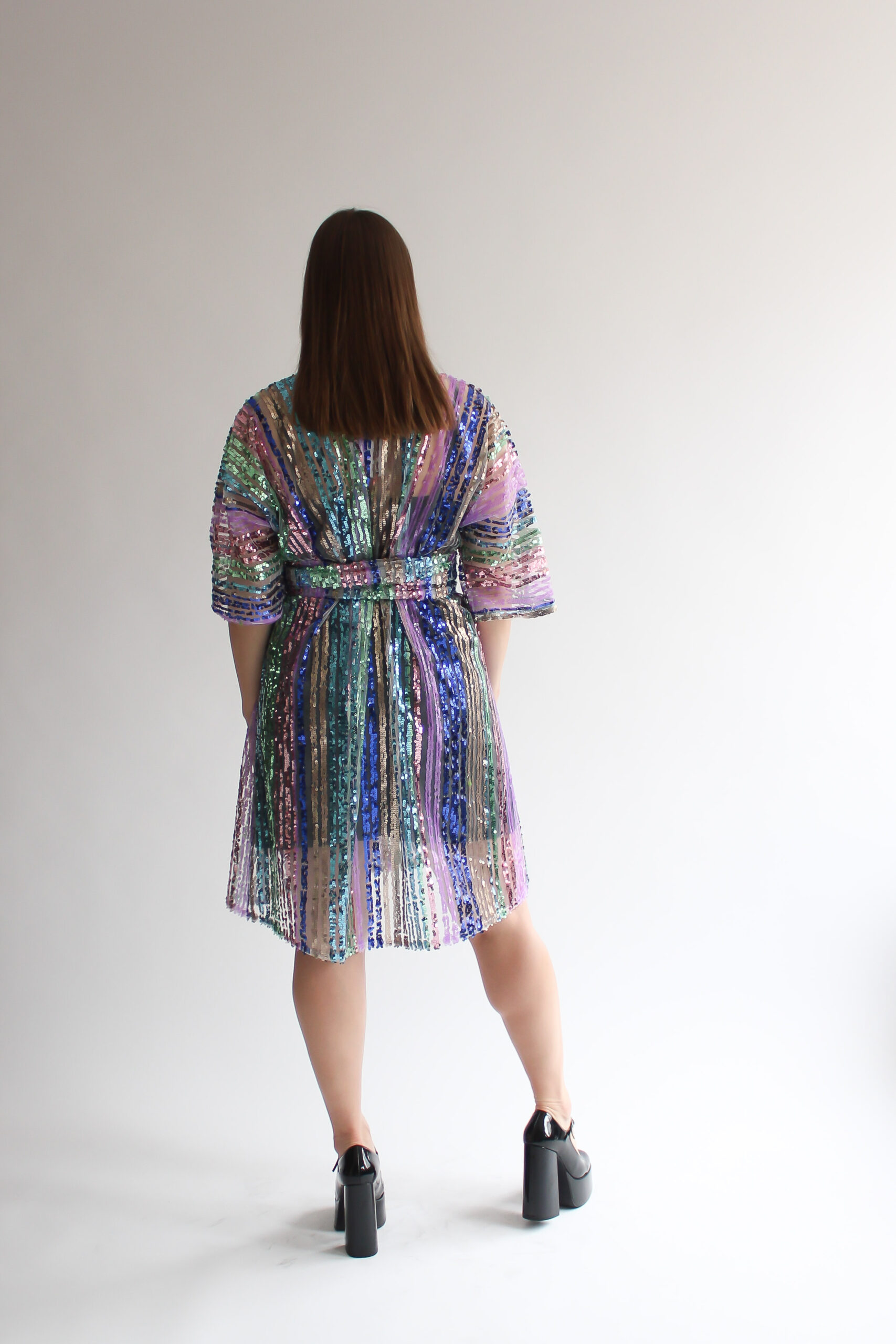 Arcobaleno sequin mini wrap dress - Image 6